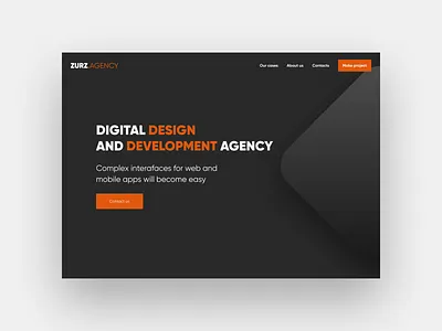 ZURZ AGENCY agency app design digital landing page promo promopage studio ui ui desgin ux ux design web webdesign