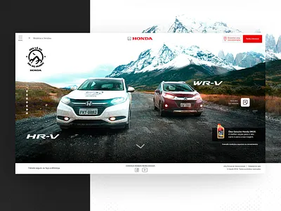 Viagem Pra Lá Do Fim do Mundo Honda - Landing Home abstract advertising branding car design flat landing minimal ui ux web