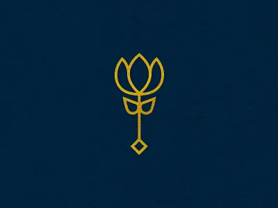 Spot Illustration - IV gold icon illustration lotus flower monoline spot illustration zoo