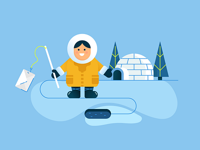 Cold Email cold coldemail email eskimo fishing freeze ice mail snowman winter