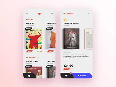 Bookstore App app book bookstore mobile shop ui ux
