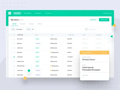 Housing Project | Table view app banking clean dashboard design desktop filters financial fintech list list view listing minimal product table table view ui webapp whitespace