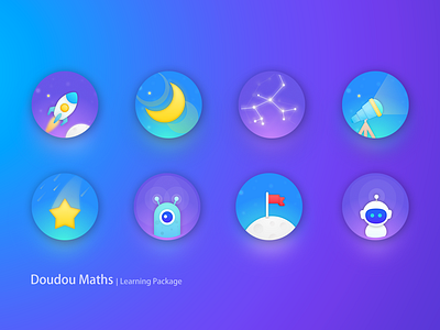 Learning Package1 flag icon icons moon robot rocket star stars telescope