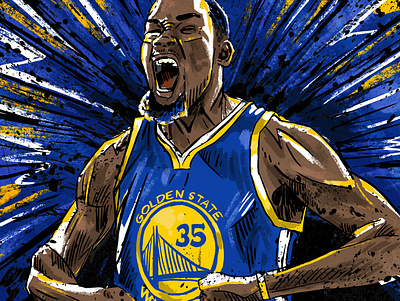 KD basketball illustration penandink