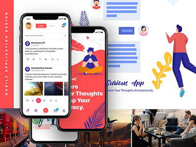 Curious Social App android app appicon application curious design drawing ios logo social ui uiux ux