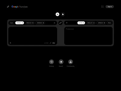 Google Translate Web dark mode REDESIGN design flat google translate ui ux web website