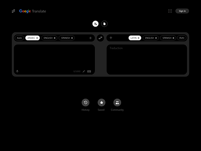 Google Translate Web dark mode REDESIGN design flat google translate ui ux web website