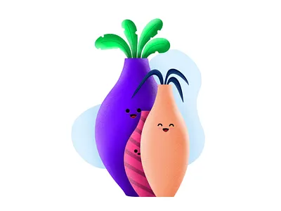 The vase family - Illustration👨‍👩‍👦⚱️ adobe artwork brush cute design digital art digital illustration doodle graphic design illustrator inspiration minimal modern noise noise shadow procreate sketch vase