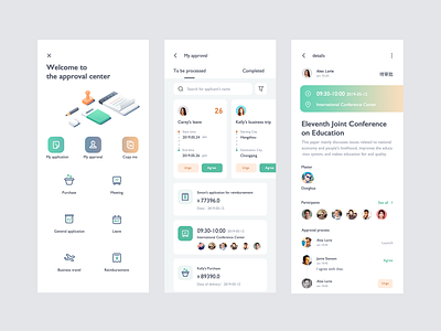 Approval Center app apply approval meeting ui