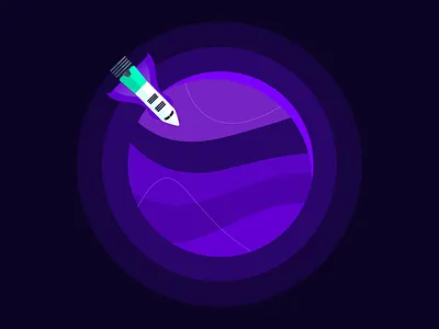 Exploring new horizons adventure branding design explore horizon illustration internal planet planets rocket space spaceship universe yld