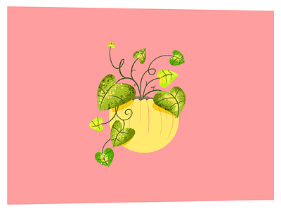 My Pothos green leaves photoshop pink pinky plant plant illustration pothos summer