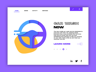 Car Wash application blue branding clean colorful design flat icon illustration interface lettering minimal type typography ui uidesign ux vector web website