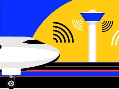 Control Tower and Airplane airline airplane airport animation connection control tower iata illustration motion graphics