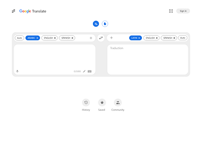 Google Translate Web light mode REDESIGN flat google translate ui ux web website
