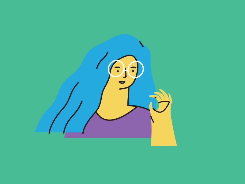 NIce! sticker 2d animation after effects alright animation cartoon character animation flat girl glasses good great hand html nice ok sticker svg telegram toon yellow