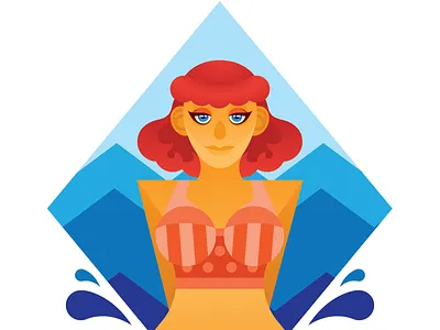Summer Splash adobe adobe illustrator art artwork bathing suit blue complimentary colors digital art digital illustration illustration illustrator orange summer vector women
