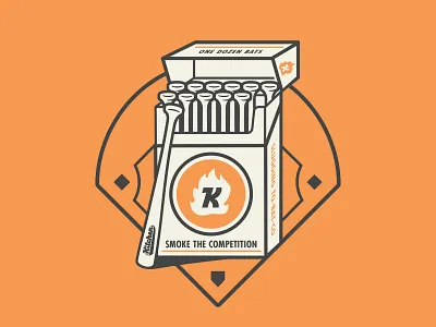 Smoke the Competition baseball cigarettes durham bulls illustration lucky strike raleigh shirt the kitchen