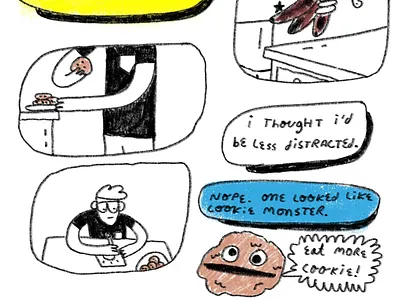 Distractions art bananas comic cookies distracted drawing illustration illustrator story