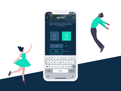 BMI Calculator #DailyUI bmi calculator dailyui fitness app iphone x mobile ui
