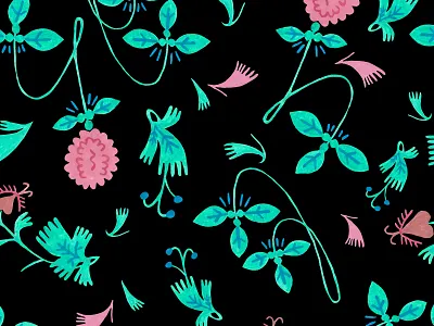 «Balkan Mountains»: Green Valley pattern art artist artwork balkan folklore gouache green hand painted illustraion mint ornament pattern seamless traditional art