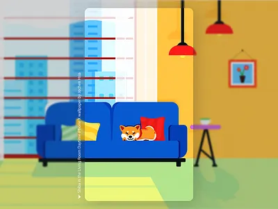 Shiba in the Living Room (Daytime) animal animals apartment art cozy cute design dog dog illustration dogs drawing home house illustration living room shiba shiba inu sweet vector