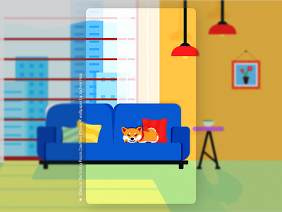 Shiba in the Living Room (Daytime) animal animals apartment art cozy cute design dog dog illustration dogs drawing home house illustration living room shiba shiba inu sweet vector