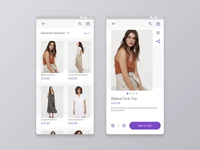 Apparel App 2 android android app android app design android apps app design apparel concept flat gallery minimal mobile mobile app mobile app design mobile design mobile ui modern ui ux