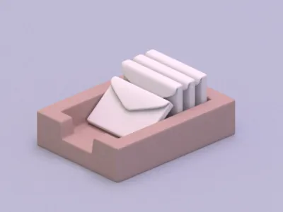 Inbox 3d blender illustration inbox