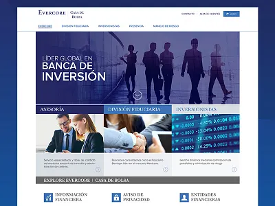 Evercore Casa de Bolsa photoshop ui desgin web web design