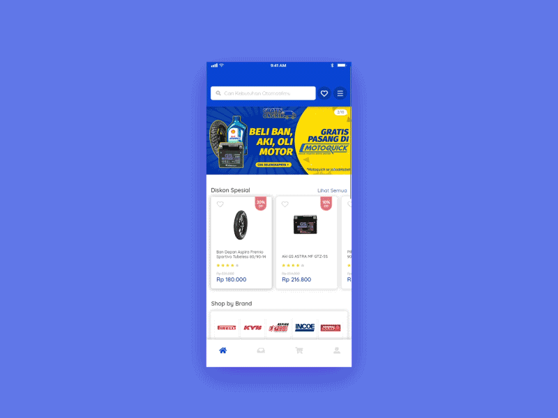 Sparepart e-commerce apps - Adobe XD adobe xd animation apps automotive automotive design blue clean design interaction design micro animation mobile mobileapp modern simple sparepart ui ux