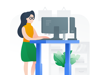 Standing desk cloud conference desk google marketing worker
