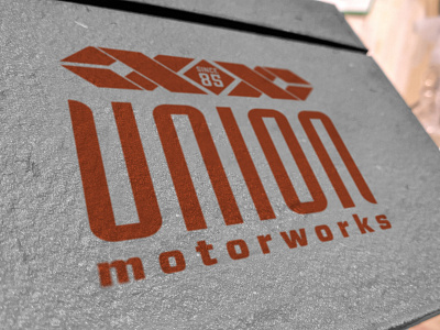 Union Motorworks badge car logo typography vector