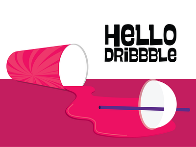 Spilled Slurpee 2d design drink flat design flat illustration hello illustration new shot slurpee