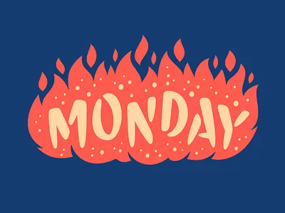 Facebook Stickers: Monday facebook fire illustration lettering monday sticker type
