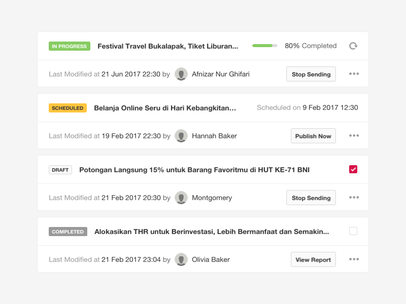 Example of Newsletter Campaign Interaction