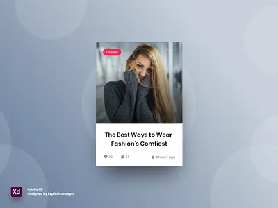 Blog Widget - Adobe XD adobe xd adobexd animation app blog branding clean flat icon identity ios logo minimal mobile type typography ui ux vector website
