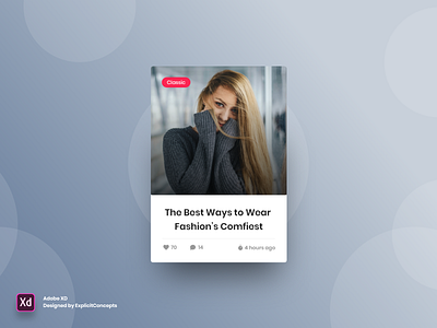 Blog Widget - Adobe XD adobe xd adobexd animation app blog branding clean flat icon identity ios logo minimal mobile type typography ui ux vector website
