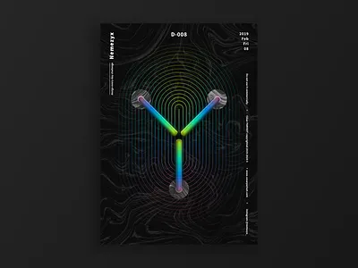 Day 008 - Y 365challenge backtothefuture binary day designeveryday gradient nemezyx poster poster a day red rickandmorty shadow shape wave