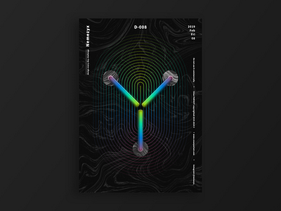 Day 008 - Y 365challenge backtothefuture binary day designeveryday gradient nemezyx poster poster a day red rickandmorty shadow shape wave