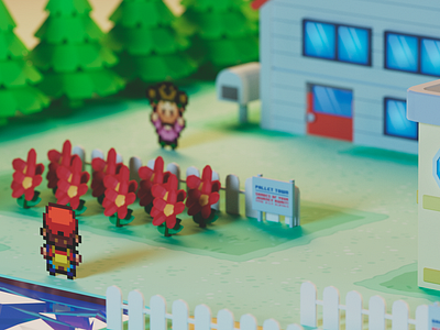 Pallet Town #2 3d 3d art 3d artist cinema 4d cinema4d design game game art gameart games illustration nintendo pallet town pokemon