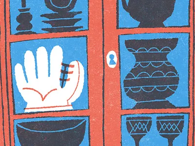 My Father's Glove baseball dad editorial illustration