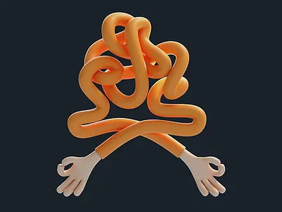 Peace 3d 3d art anatomy b3d balance blender3d calm chaos design funny hands illustration peace peaceful practice yin yang yinyang yoga