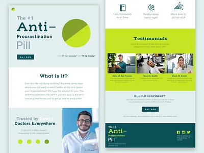 The Anti-Procrastination Pill branding design flat flat design graphic design icons illustration logo pill procrastinate procrastination site typography ui vector web website website design