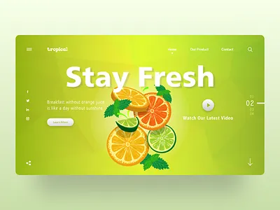 Tropical Webpage Concept blog branding clean design flat fruits gallery illustration interaction design landing page landing page concept logo photography ui ux uxui web web design webpage website