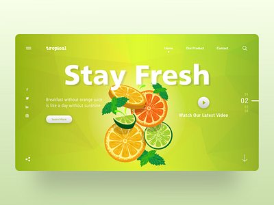 Tropical Webpage Concept blog branding clean design flat fruits gallery illustration interaction design landing page landing page concept logo photography ui ux uxui web web design webpage website