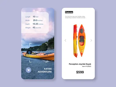 Daily UI 030 - Pricing app dailyui dailyui 030 dailyuichallange e comerce kayak kayaking mobile online shopping online store price pricing sea sell selling shop ui ux vector white