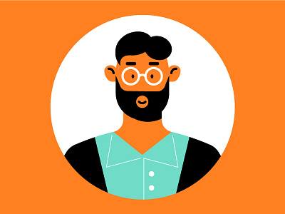 Dad character dad father flat glasses hipster illustration man portrait simple vector