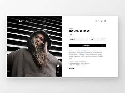 SAI - part one clothing ecomerce flat landing landing page landing screen minimalism photography streetwear ui unsplash ux webdesign website