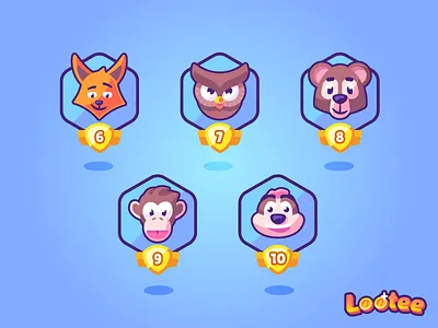 Animals avatars series app avatar bear fox icon icons illustration kids meerkat monkey owl vector