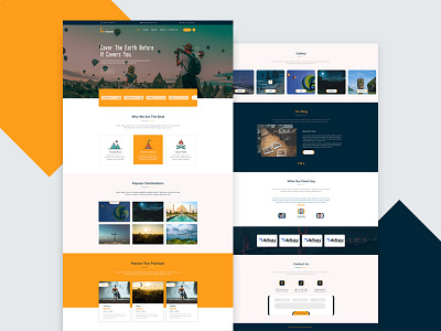 go-travel Landing Page design psd template travel travel website typography ui ui design ux ux design website website design